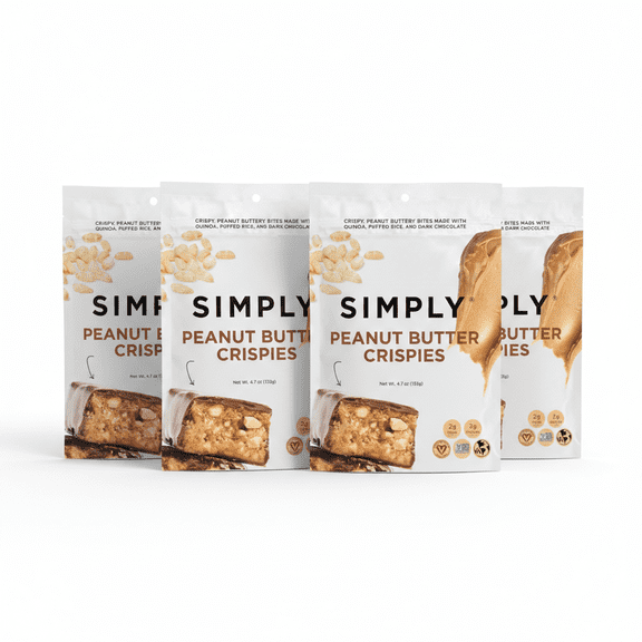 Simply Candy Bars, Peanut Butter Crispies, Vegan Non-GMO, 4.7 oz (Pack of 4)