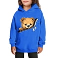 thumbnail image 2 of ATOGUTA Valentine's Day Graphic Sweatshirts for Girls Hooded Heart Sweatshirt Fall Winter Kid Long Sleeve Shirt Pullover Top Size 3T-14, Blue, 2 of 5