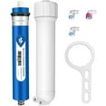 thumbnail image 1 of Membrane Solutions 50 GPD Reverse Osmosis Membrane RO Membrane Housing Kit with 1/4" Quick-Connect, Wrench, Check Valve for Residential Household Hospital Water Filtration System, 1 of 8