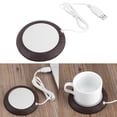 thumbnail image 3 of Herwey Cup Warmer Mat, USB Wood Grain Cup Warmer Heat Beverage Mug Mat Office Tea Coffee Heater Pad, Cup Mat, 3 of 7