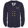 thumbnail image 1 of T-Shirt à Manches Longues pour Adulte, Bleu Marine, Pilote d'Avion d'Halloween, 1 of 1