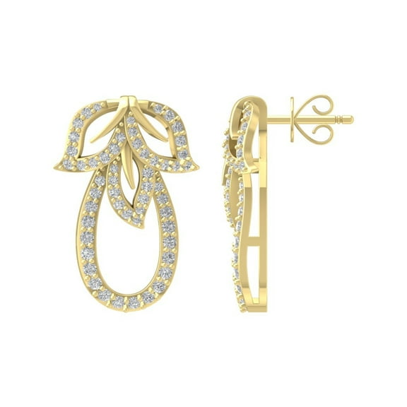 ARAIYA FINE JEWELRY 14K Yellow Gold Diamond Stud Earrings (5/8 cttw, I2-I3 Clarity, I-J Color)