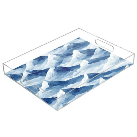 

Acrylic Tray 15.7*11.8*1.9 Inch Transparent Tray Food Tray Tea Cup Tray Serving Trays Cosmetics Storage Kitchen Table Bathroom Sundry Storage Beautiful Mountain2