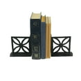 thumbnail image 2 of Zeckos Black Cast Iron Breeze Block Bookends Floral Design Set of 2, 2 of 5