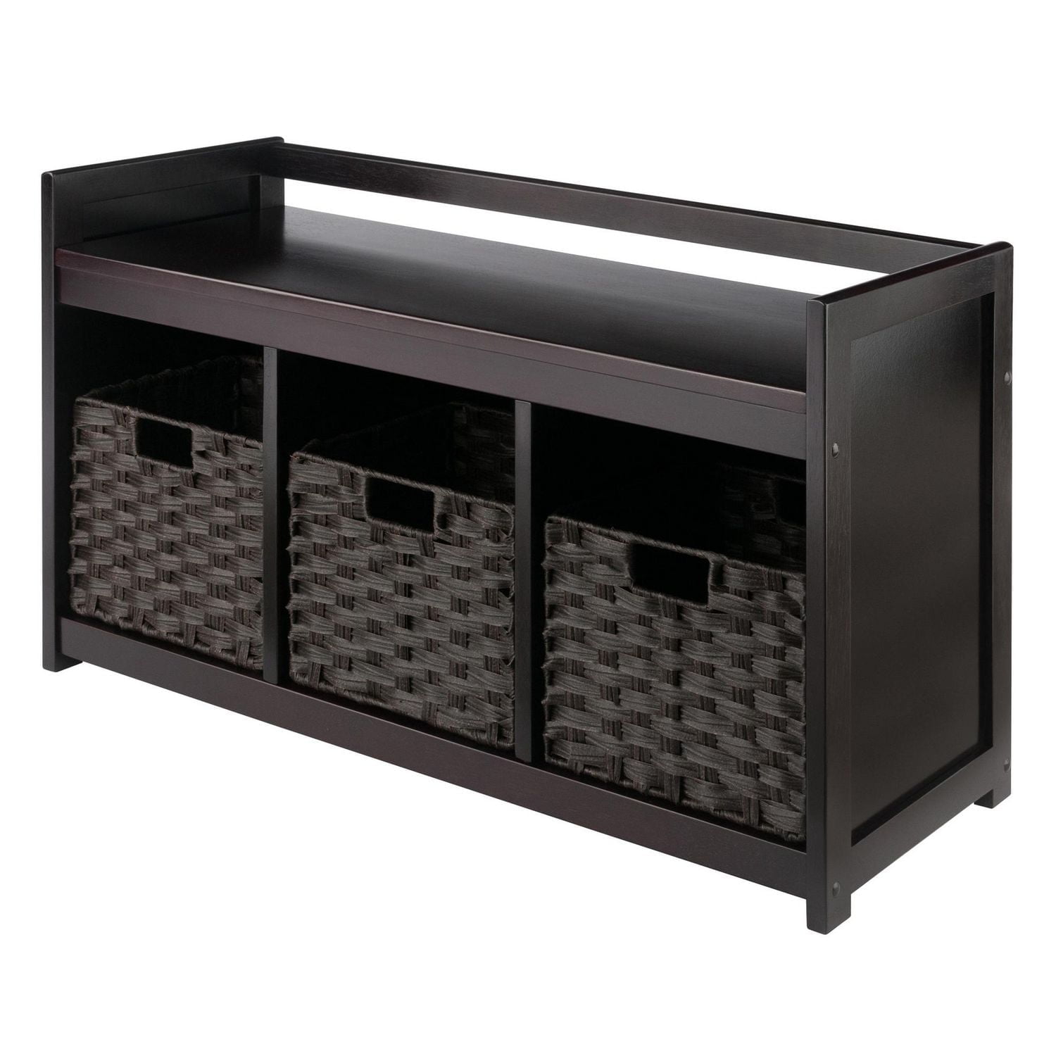 Banc de rangement Addison 4pc avec paniers en expresso/chocolat