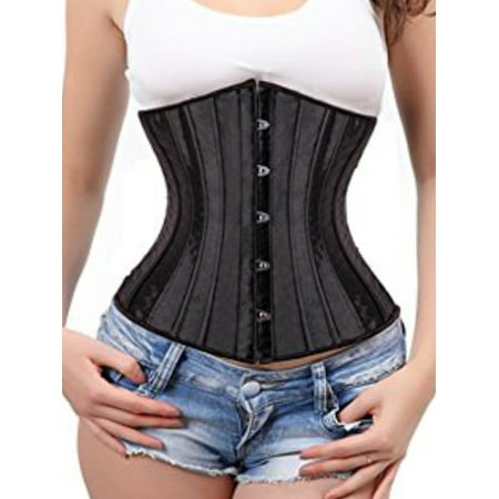 ALING Women's Satin Underbust Corset Bustier Waist Training