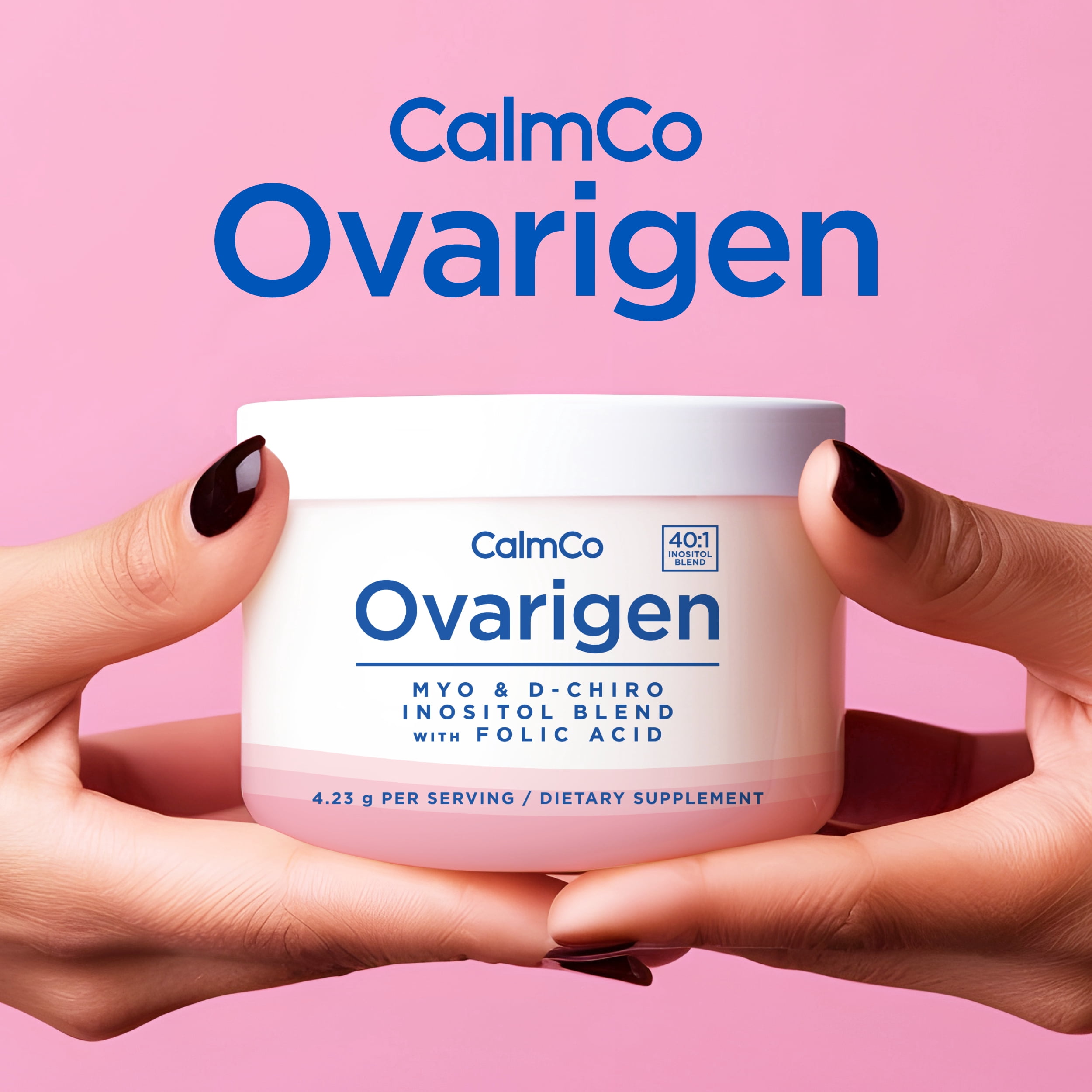 Ovarigen, Myo & D-Chiro Inositol Blend Powder, 40:1 Ratio with Folic Acid, May Help Manage PCOS Symptoms*, Support Hormone Balance and Skin, Natural Conception Aid, 30 Day Supply