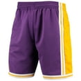 thumbnail image 2 of Men's Mitchell & Ness Purple Los Angeles Lakers 1984 Hardwood Classics 75th Anniversary Swingman Shorts, 2 of 3