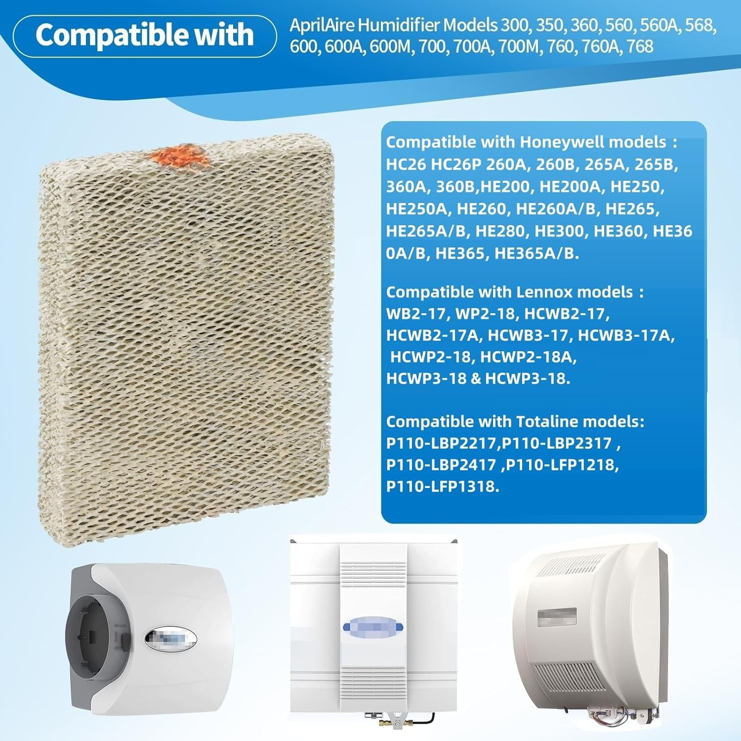 JJEAN-35 Water Panel Humidifier Replacement Filter Made of Aluminum Mesh Compatible with AprilAire Humidifier Models 350, 360, 560, 560A, 568, 600, 600A, 600M, 700, 700A, 700M, 760, 760A, 768(2Pack)