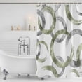 thumbnail image 2 of Polyester Fabric Sage Green Grey Shower Curtain, Geometric Circle Modern Abstract Simple Art Waterproof Bathtub Curtain Bathroom Decor Set with Hooks 72 x 72 Inches, 2 of 6