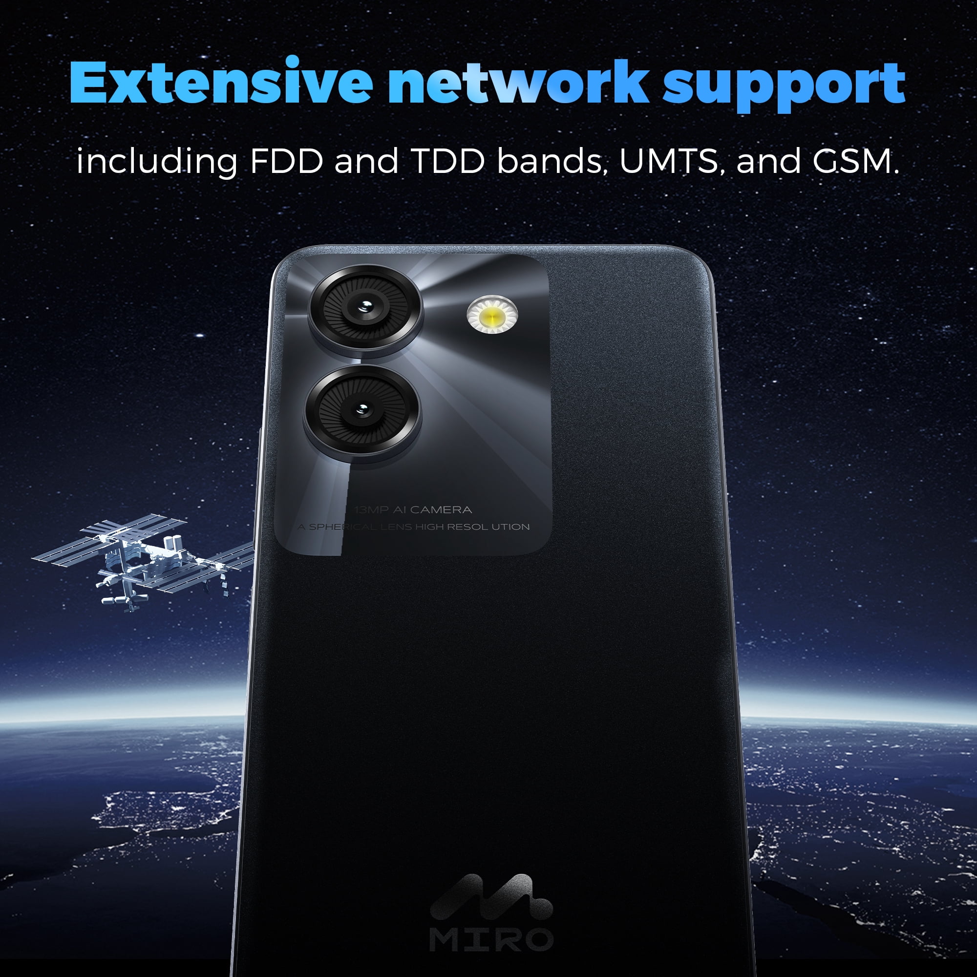 Miro A67 Unlock 8Core Android 14GO 6.75''HD Large Screen Smartphone with Expandable Storage 1TB Black