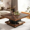 Square Coffee Table 2Tier Vintage Coffee Table Wood Coffee Table for