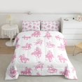 thumbnail image 2 of Homewish Western Cowboy Cowgirl 3 Pieces Queen Comforter Set for Kids Children Teens,Pink White Ultra Soft Bedding Sets,Exotic Style Bedding Comforter Set Breathable,Lightweight Room Decor, 2 of 8