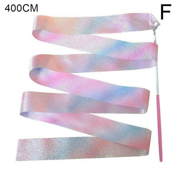 SharkTRUE Twinkle Star Childrens Dance Ribbon - m & m Nylon Rhythmic Gymnastics Ribbon With Wand For