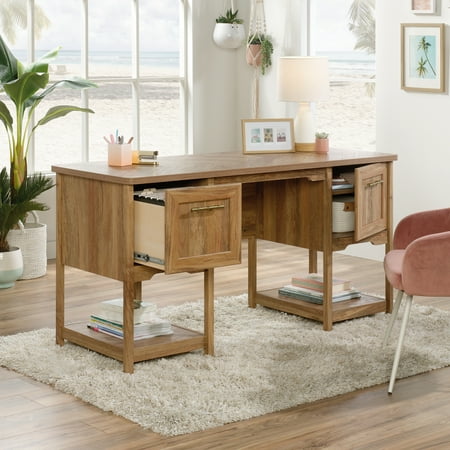UPC: 0042666049504 | Sauder Coral Cape Desk  Sindoori Mango Finish