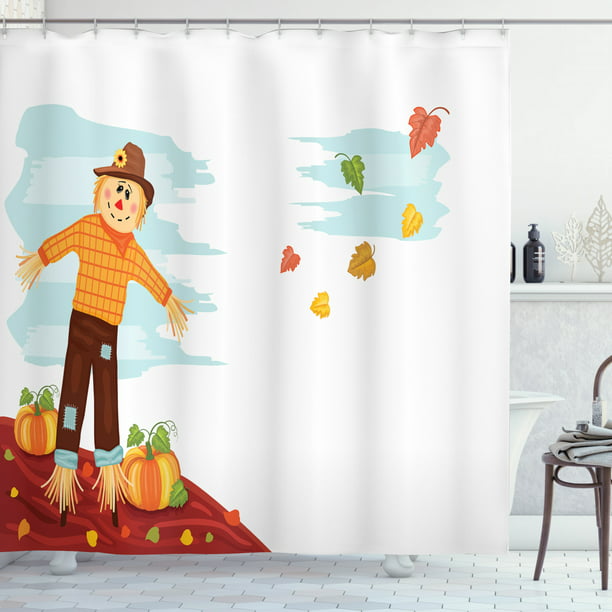 Autumn Pumpkin Shower Curtain Fall, Fall Seasonal Shower Curtains