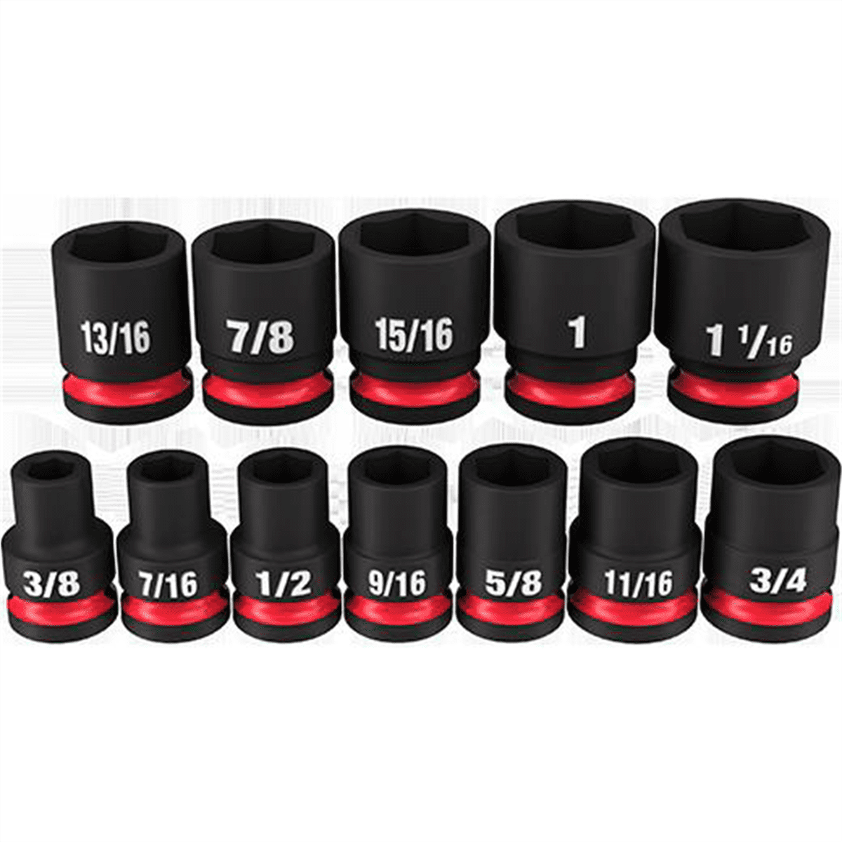 Milwaukee 49-66-7010 12-Piece SHOCKWAVE 6 Point Standard SAE 1/2 in. Drive Impact Socket Set