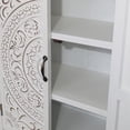 thumbnail image 2 of GDF Studio 27" White Tall Storage Cabinet, 2-Door 2-Drawer Rustic Wood Sideboard Pantry Tower, Antique White, 2 of 12
