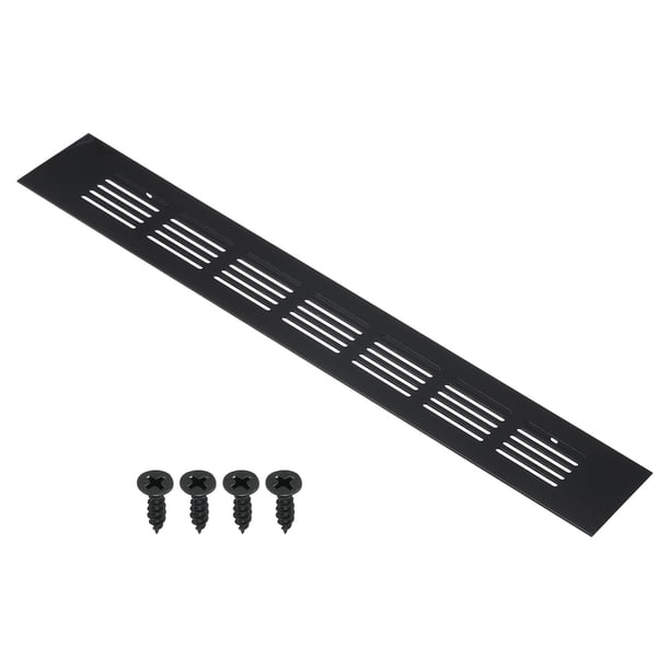 Cubierta de ventilación rectangular Uxcell 12"x2" con rejilla de ventilación y tornillos para gabinete en negro
