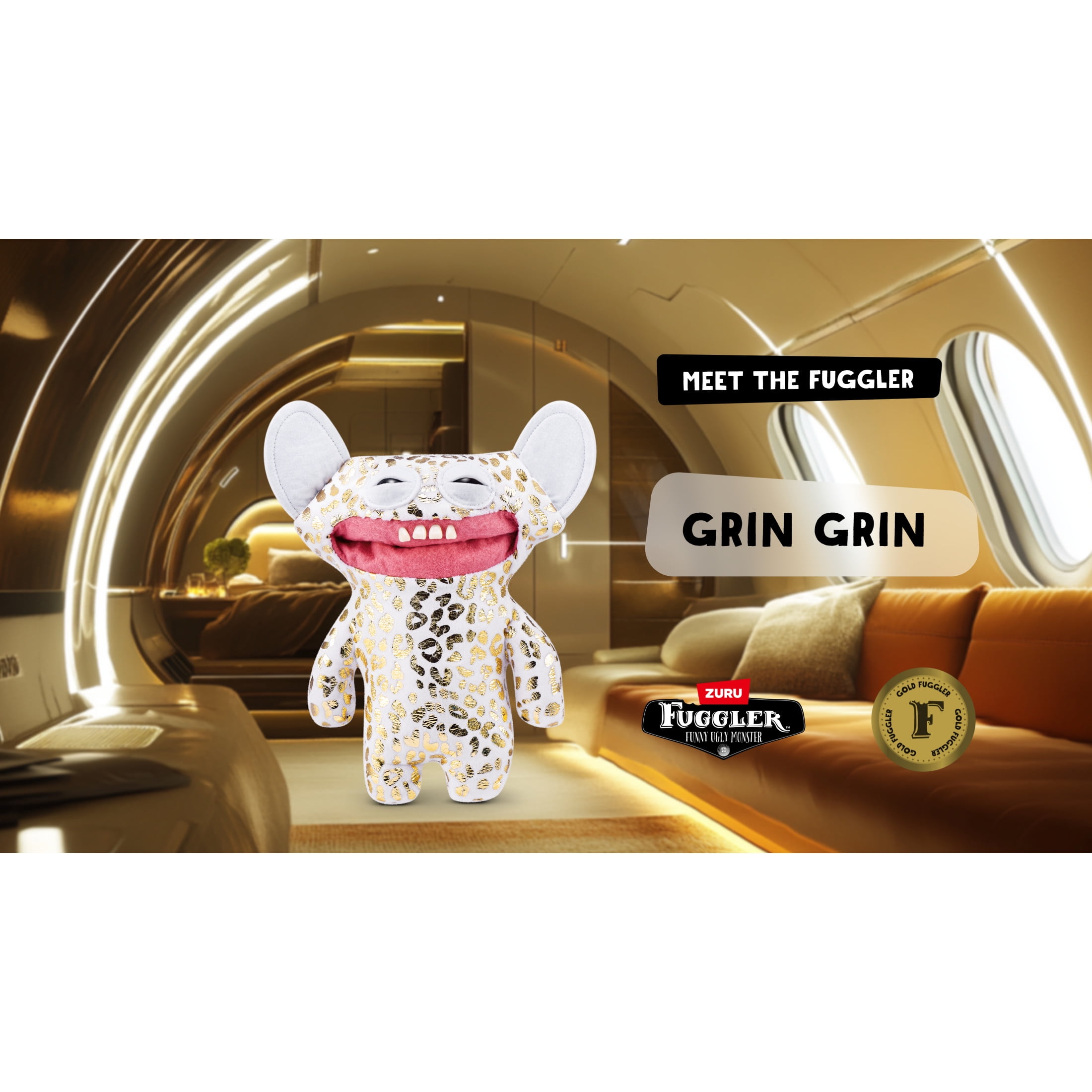 Fuggler Gold Fuggs 9 inch (Grin Grin), Funny Ugly Monster