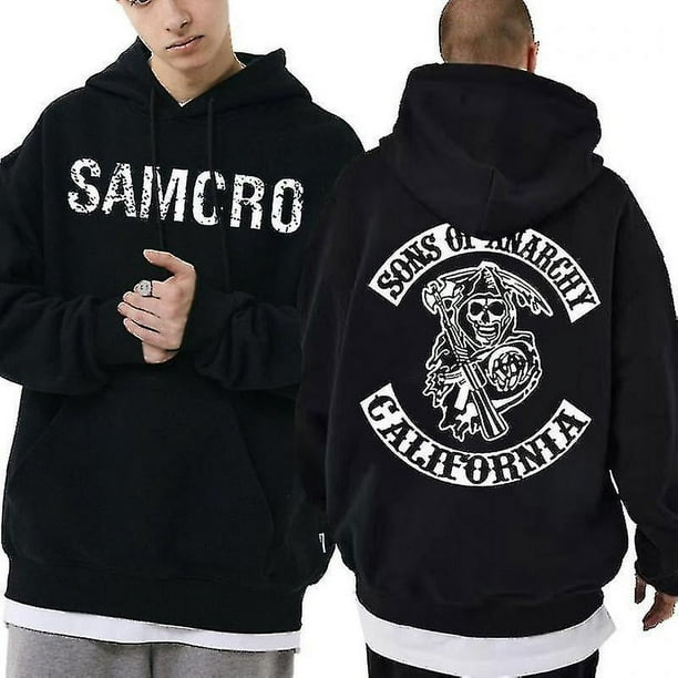 Samcro Sweat Capuche Sons Of Anarchy Sweat à Capuche Bleu Marine