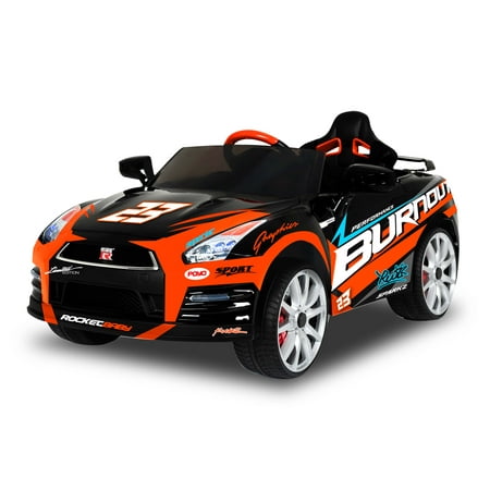 12V Best Ride On Nissan GTR-R35 in Black with Racing Deco, Battery Powered Wheels, Wonderlanes Toys for (Best Wheel For Iracing)