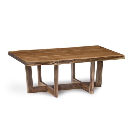 Alaterre Furniture Berkshire 48 in. Live Edge Acacia Wood Coffee Table Handcrafted with Floor Protectors Modern Industrial Farmhouse Accent Table Natural