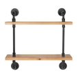 thumbnail image 1 of HomeRoots 399285 24 in. Two Shelves Solid Wood Wall Mounted Shelving Unit, 1 of 3