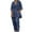 Navy, variant on JINMGG Two Piece Outfits Women, 2026 Fashion Fall Women's Summer Suit Fashion Solid Color Long Sleeve Trousers Casual Two-Piece Suit Blue M