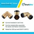 thumbnail image 4 of Sharkbite 1-1/4 in. Push-to Connect Brass 90-Degree Elbow Fitting - UXL0235, 4 of 5
