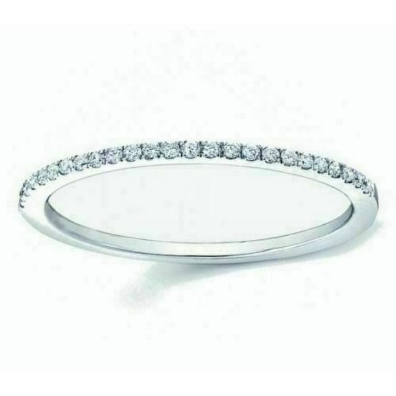 RRP...!! $549 0.15Ct Round Diamond Thin Micro Pave Half Eternity Ring White Gold