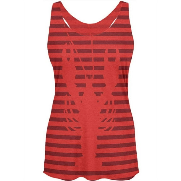 Lobster Navy Nautical Stripes Womens Soft Racerback Tank Top Vintage Red LG