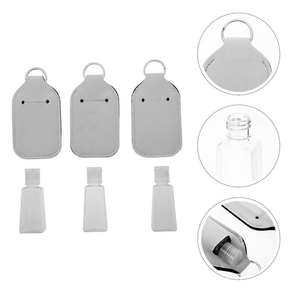 HORIALENCE 3Sets Mini Bottle Keychains in White for Practical Design and Travel