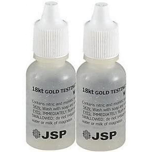 2 Bottles 18K Gold Metal Test Acid Karat Testing Liquid Solution Jewelry Tester