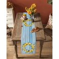 thumbnail image 4 of Table Runner Dresser Scarf 13 x 108 Inch Country Bless This Home Yellow Lemon Blue Wood Grain Table Runners Non-Slip Heat Kitchen Dining Table Decor for Indoor Outdoor Home Party Decoration, 4 of 7