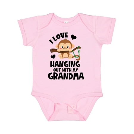 

Inktastic Monkey I Love Hanging out with My Grandma Gift Baby Boy or Baby Girl Bodysuit
