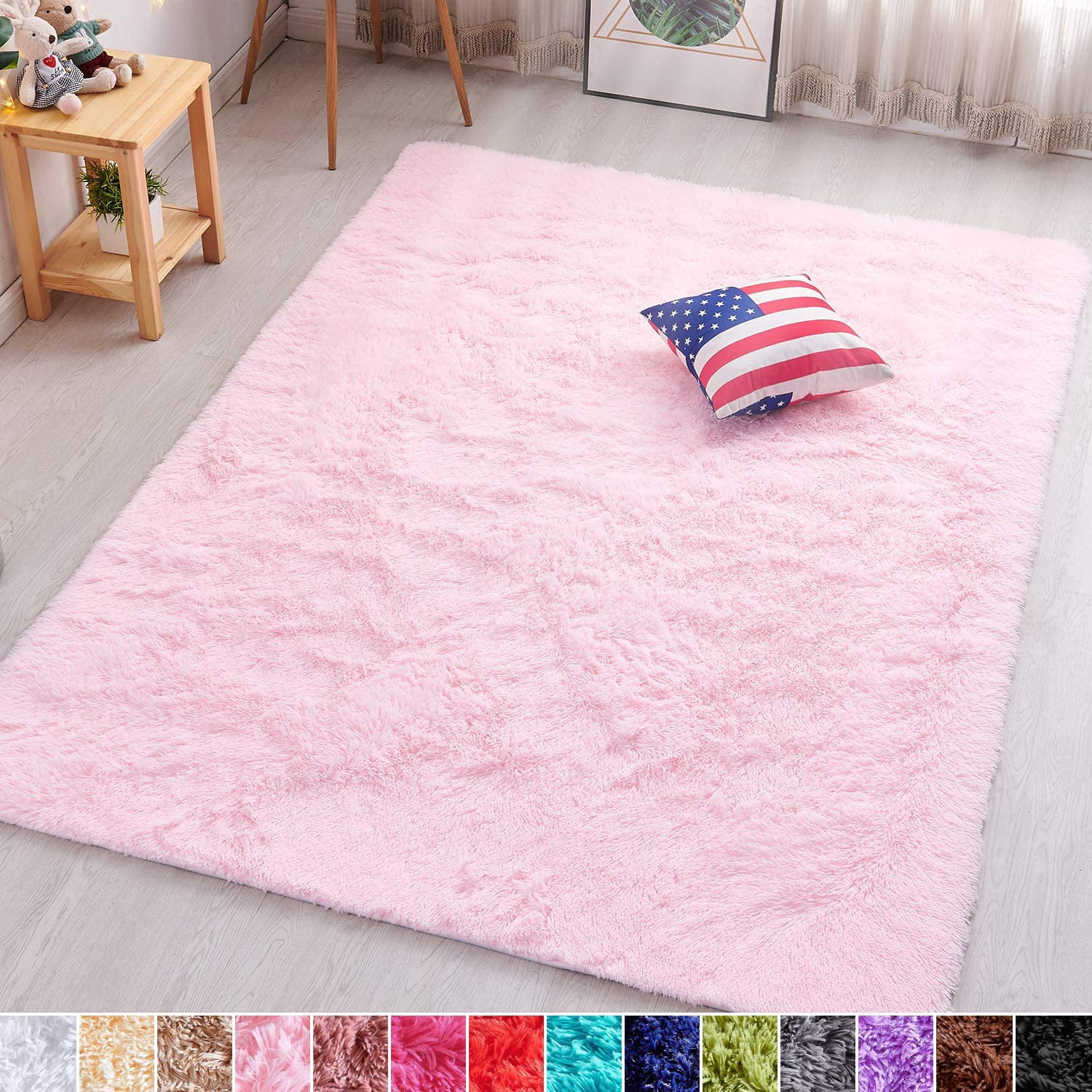 Pagisofe Pink Fluffy Area Rugs For, Pink Rugs For Nursery