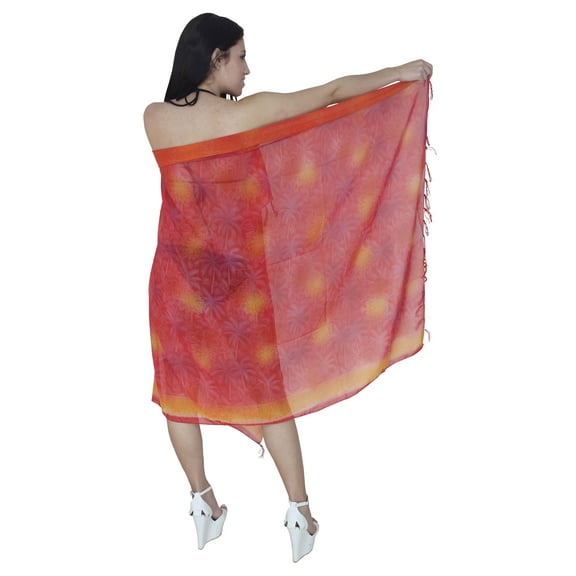 HAPPY BAY Women's Summer Beachwear Sarong Coverups for Women Beach Wraps Skirt Swimwear Bikini Swim Cover ups One Size Allover, Red