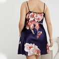 thumbnail image 4 of DHFJKG Womens Nightgowns Floral Print Nightwear Dress Summer Silk Satin Spaghetti Strap Mini Sleepdress With Adjustable Straps Trendy Home Clothes, 4 of 5