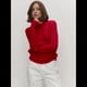 thumbnail image 4 of Suéter Básico de Cuello Redondo para Mujer, Jersey de Larga y Cuello Redondo. Rojo M, 4 of 9