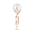 thumbnail image 5 of ANGARA Freshwater Cultured Pearl Crossover Shank Engagement Ring in 14K Rose Gold for Women | June Birthstone, Birthday, Anniversary, Jewelry Gift for Women | Pearl Ring, 5 of 8