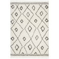 thumbnail image 3 of SAFAVIEH Moroccan Fringe Barclay Geometric Shag Area Rug, Ivory/Grey, 5'3" x 7'6", 3 of 10