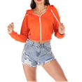 thumbnail image 2 of Gibobby Sudadera con cierre, Sudadera con capucha para mujer, con cierre completa, entallada, con capucha, ligera, elástica, activa(Naranja,M), 2 of 3