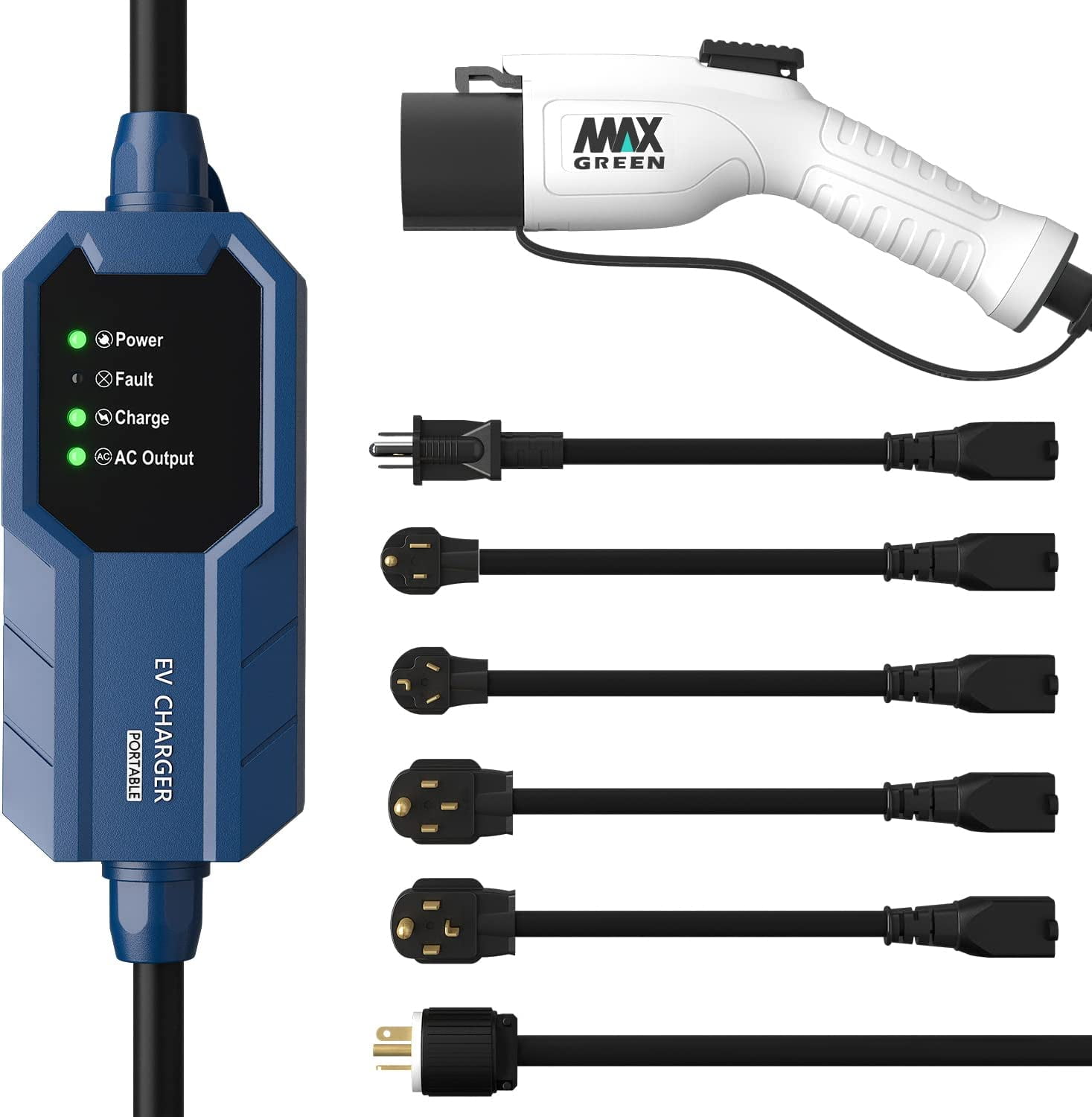 MAX GREEN Level 1&Level 2 EV Charger, Portable Electric Vehicle Charger