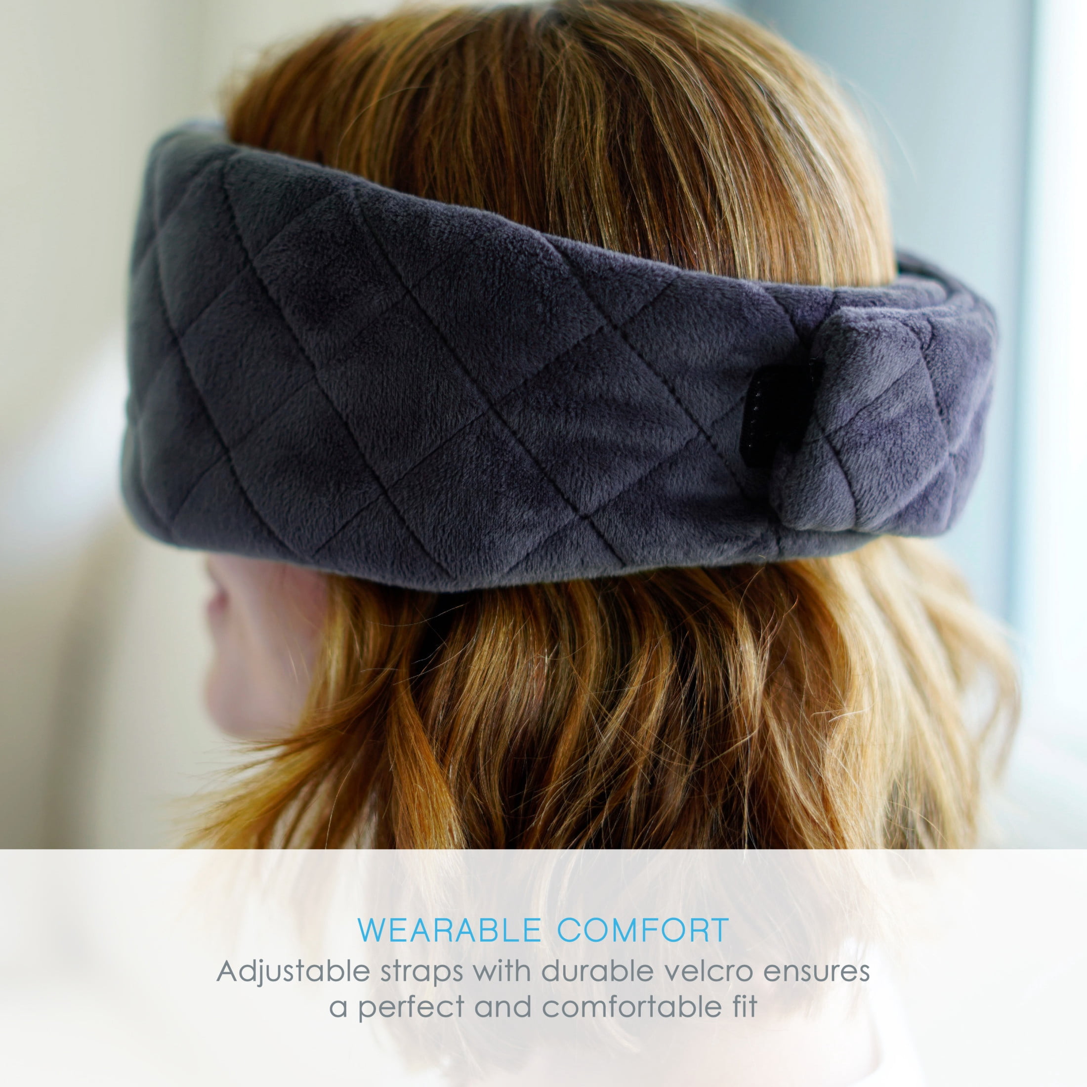 Pure Enrichment Wave Sound Therapy Eye Mask - Rechargeable Bluetooth Speakers, Light Blocking Design, Soft Micromink Fabric, 3 White Noise Sounds, and Adjustable Closure - Ideal for Travel