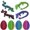 W 4PC, variant on 3D Printed Octopus Animal Egg Set,Crystal Animals with Inside Easter Halloween