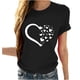 thumbnail image 2 of ICHUANYI Clearance Women Girls Plus Size Sunflower Print Tees Short Sleeve T Shirt Blouse Tops(Black, L) ICHUANYI WER2023081202521, 2 of 5