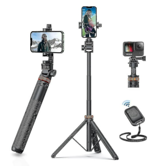 62" Phone Tripod Eucos Selfie Stick Tripod With Remote Upgraded Iphone Tripod Stand/Travel Tripod Solidest Cell Phone Tripod Compatible With Ipho