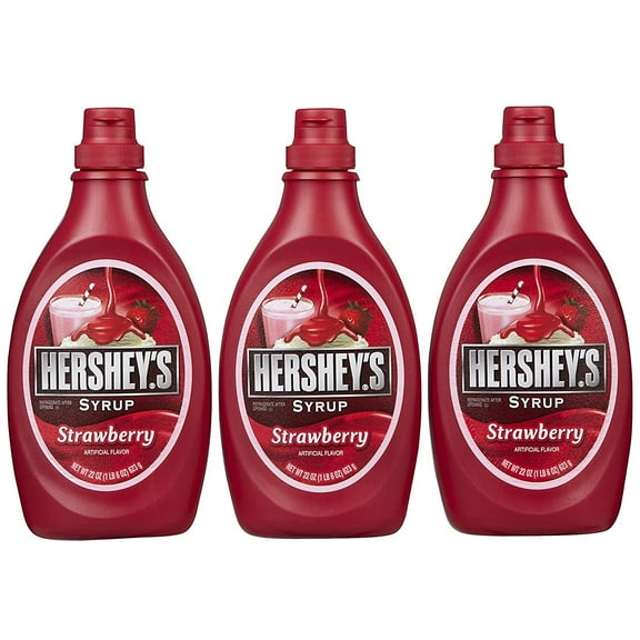Hershey,S Strawberry Syrup Bottle, 22 Oz, 3 Pk