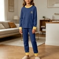 thumbnail image 5 of LEKWK Teen Boys Girls Pajamas Long Sleeve Tops and Elastic Waist Pants Kids Loungewear 2 Piece Outfits Fall Winter Comfy Casual Homewear 4-16Y, 5 of 8